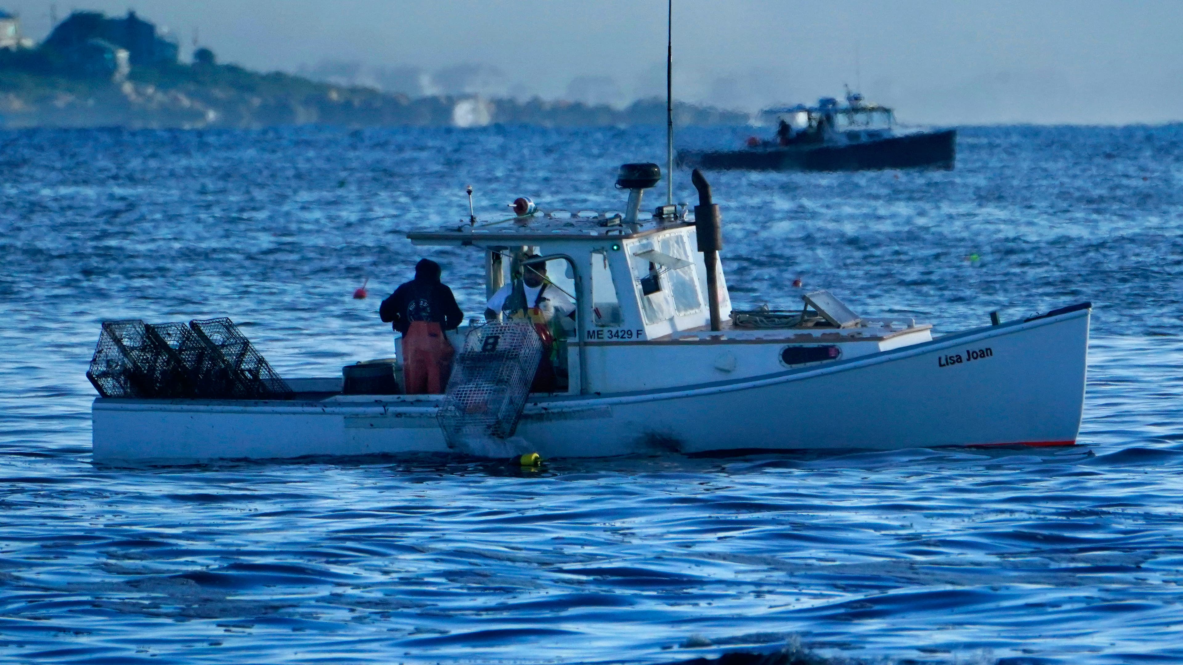 lobster fishing boat at sea