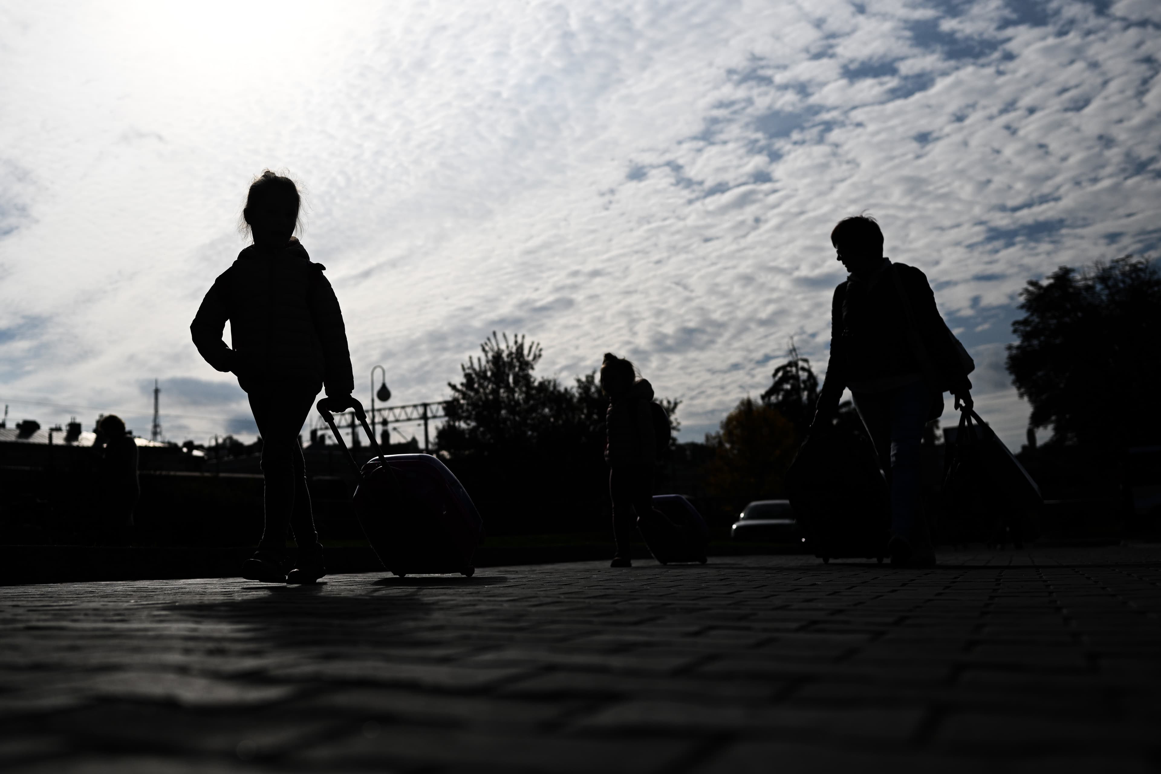 travelers at the train station