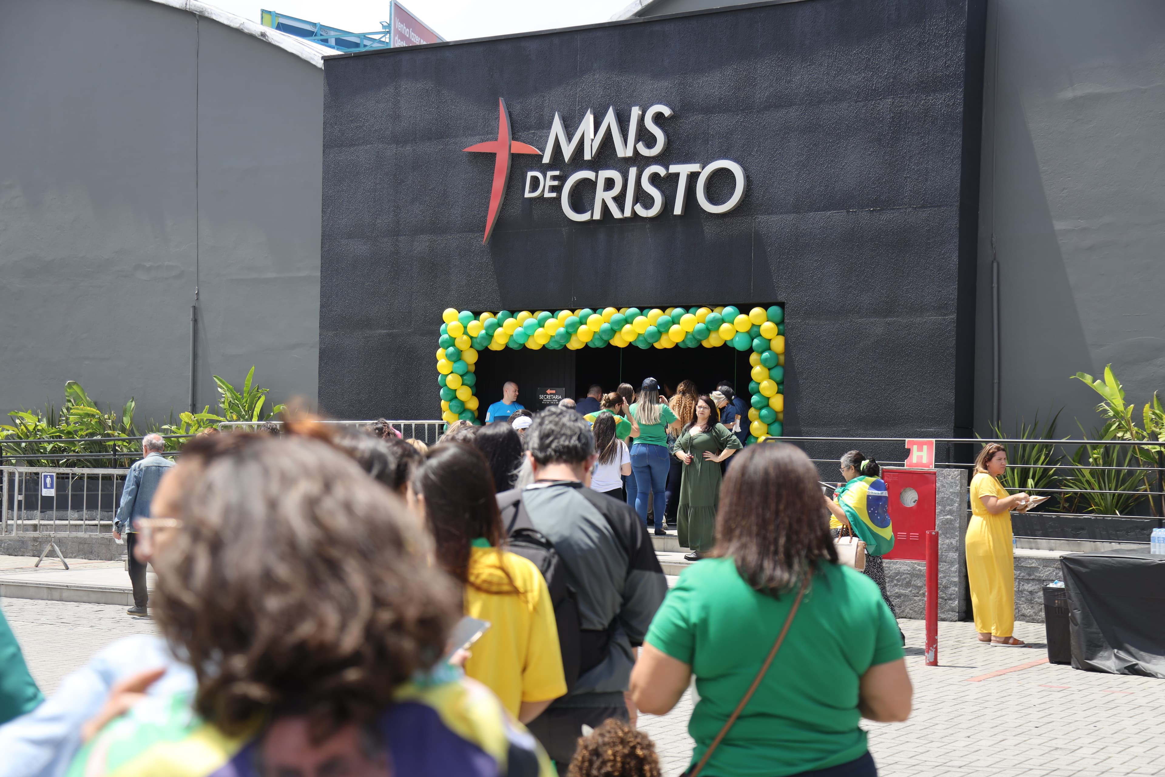 women file into church