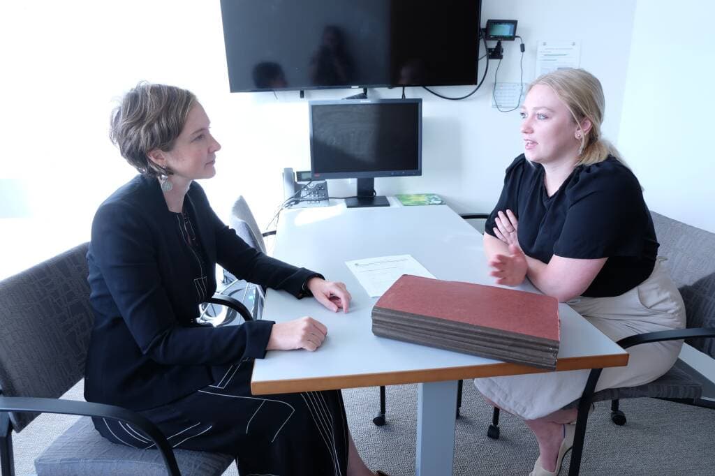 two women at desk