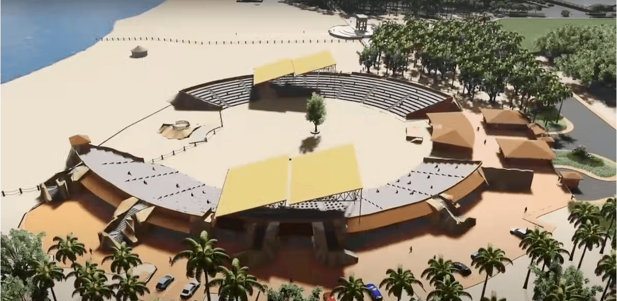 The arena for vodun performances at the Marina Project in Benin.