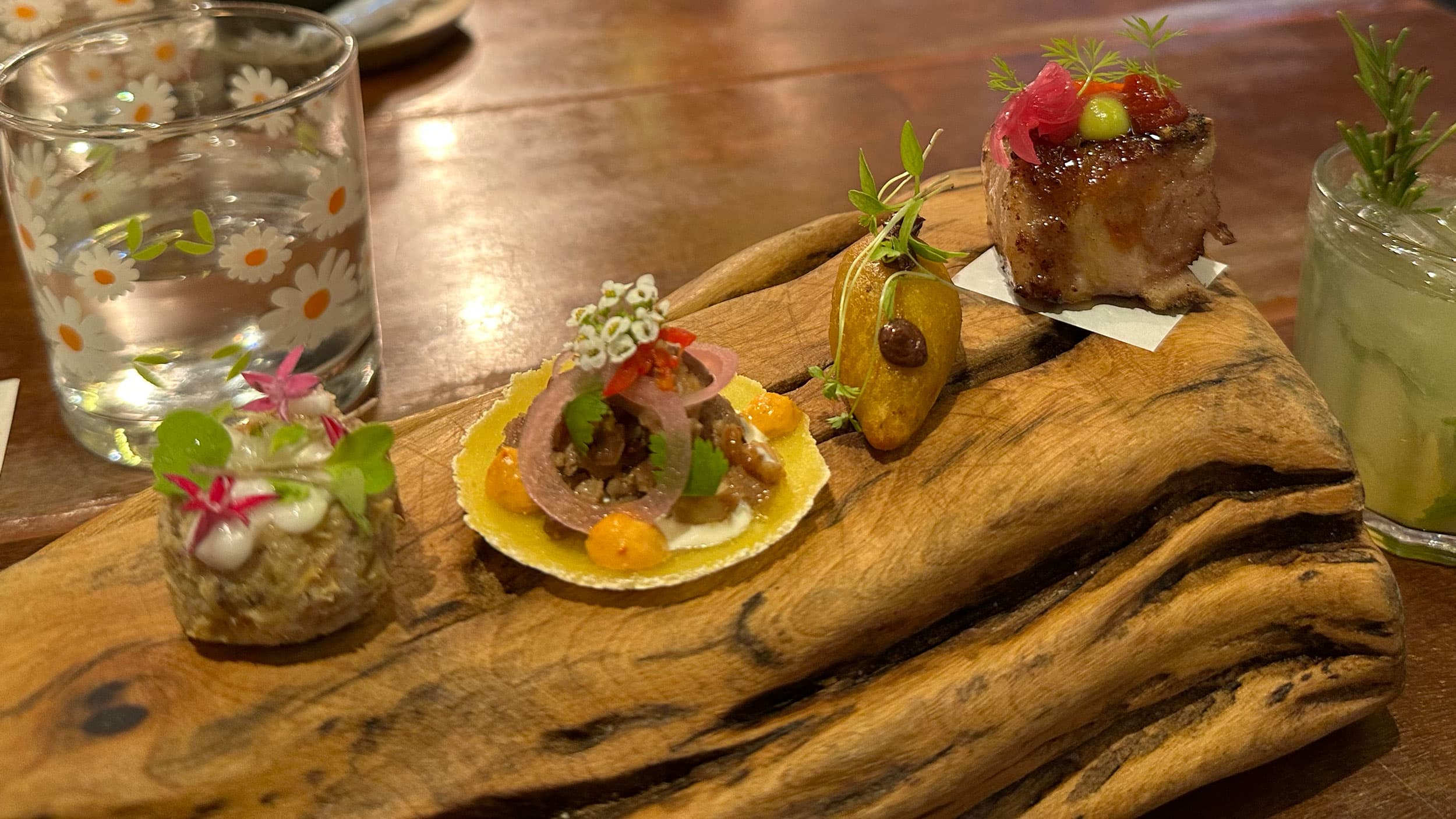 The current menu is inspired by Latin American cuisine and it’s called “Our Latin Blood.”