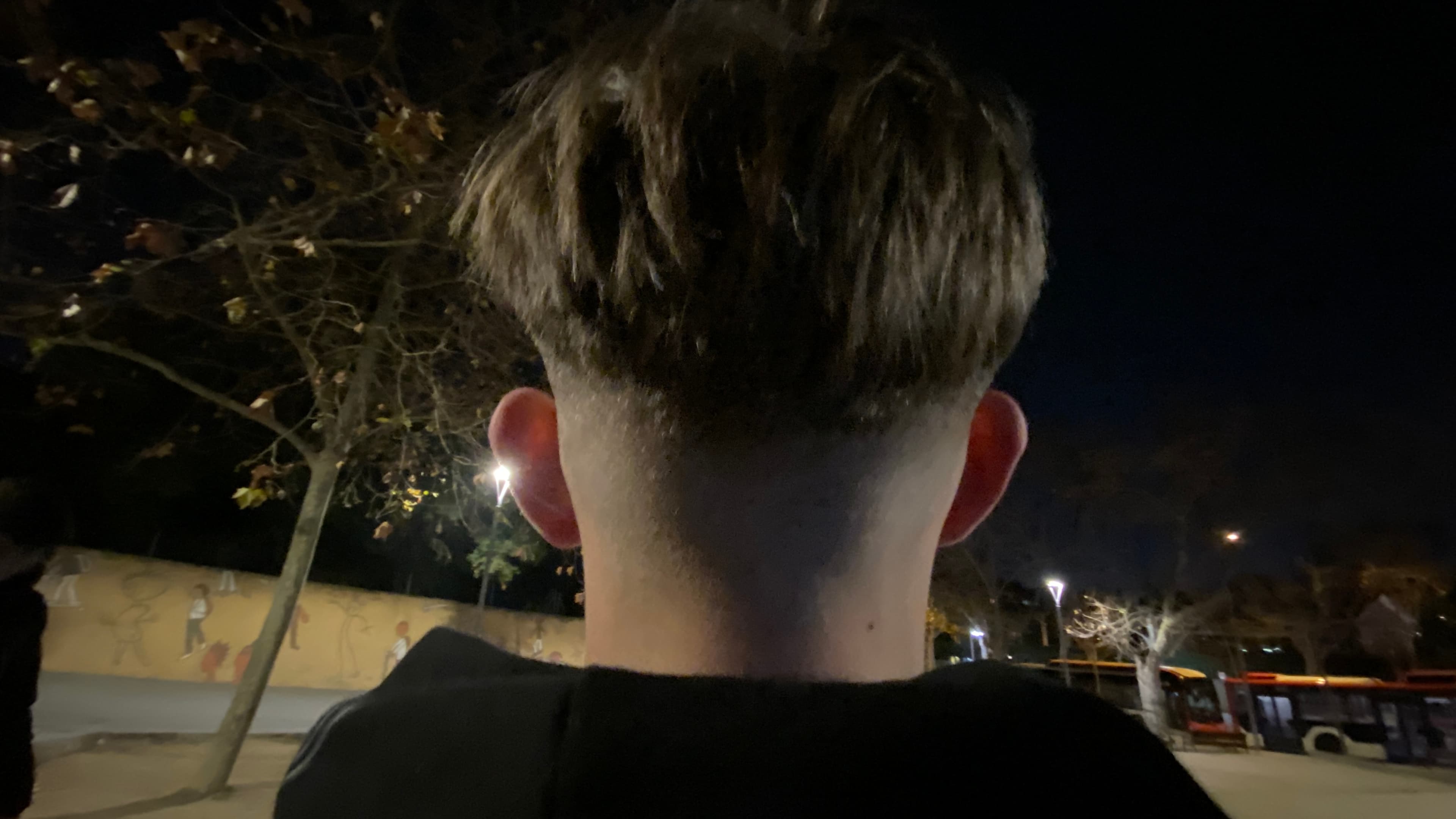 boy with shaved haircut