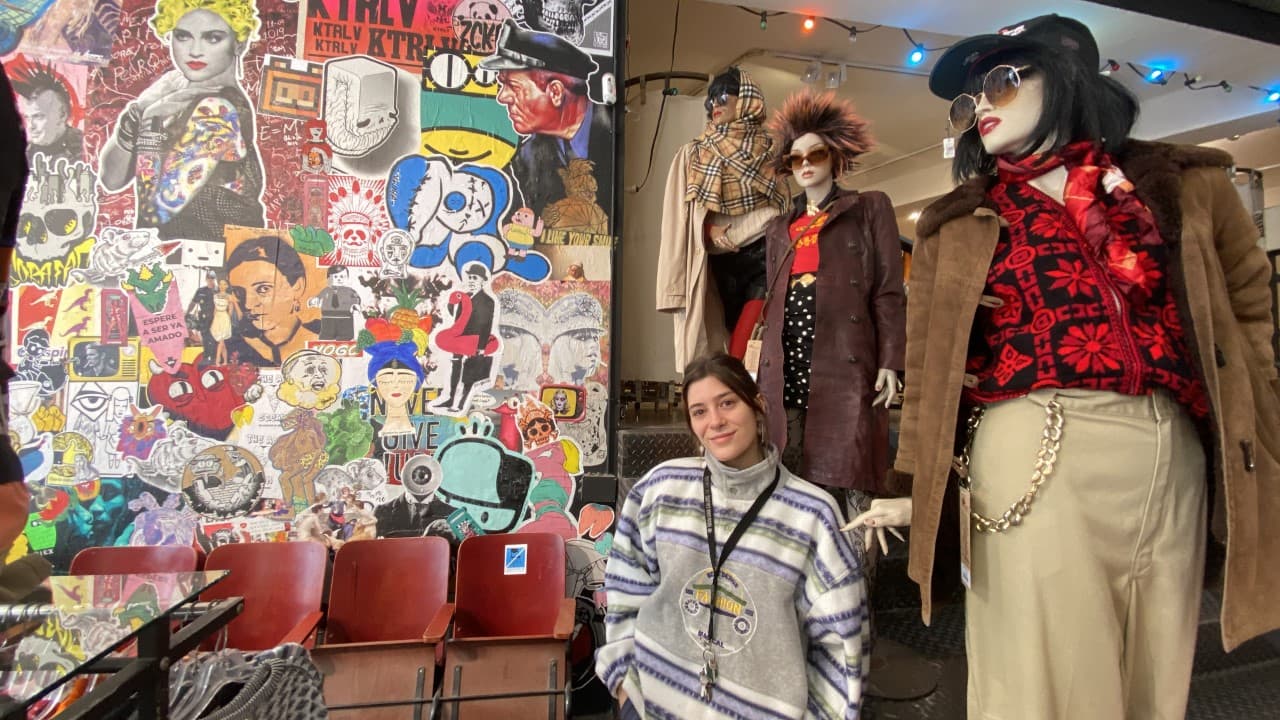 woman with her store