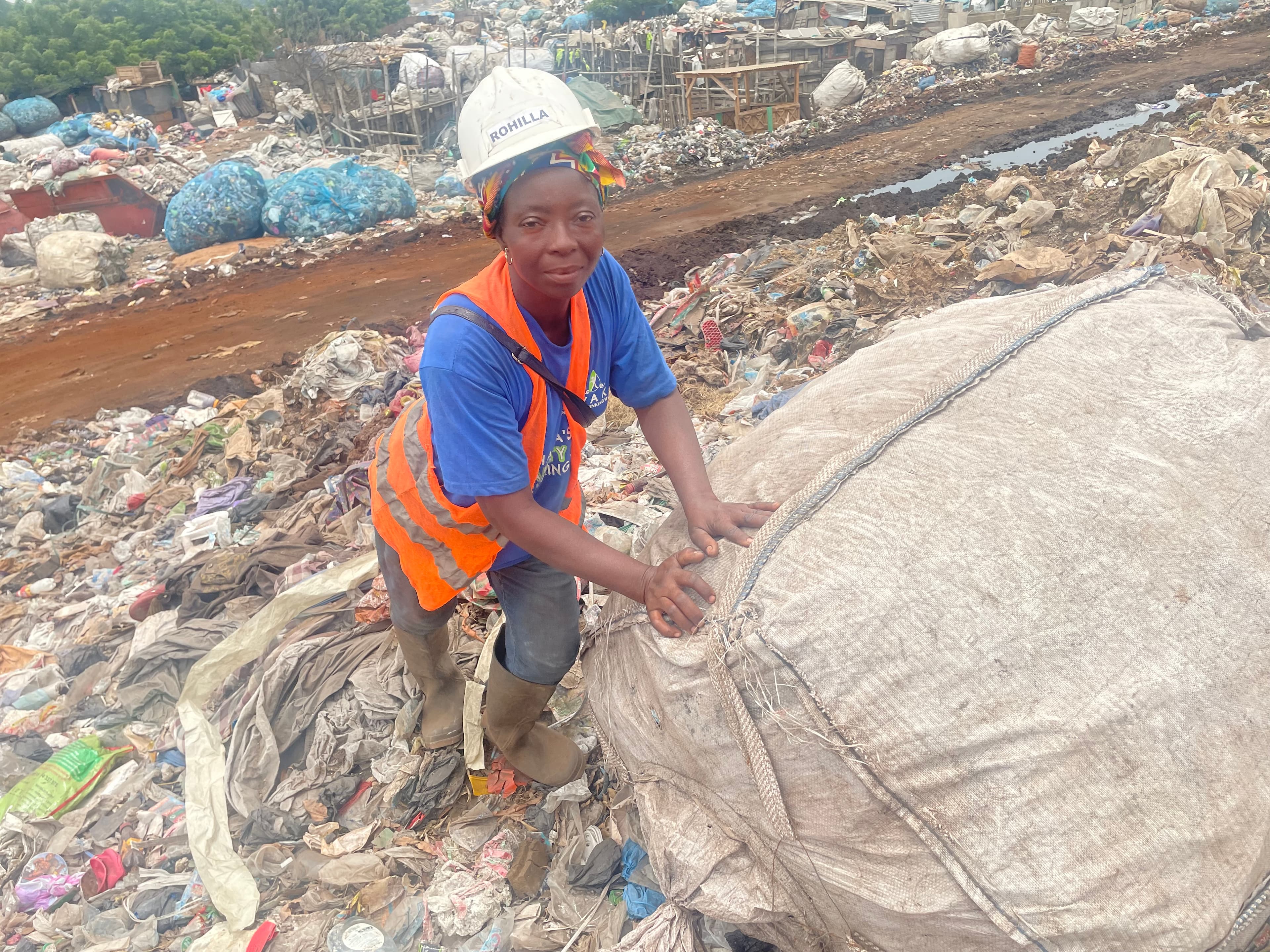 woman at landfill