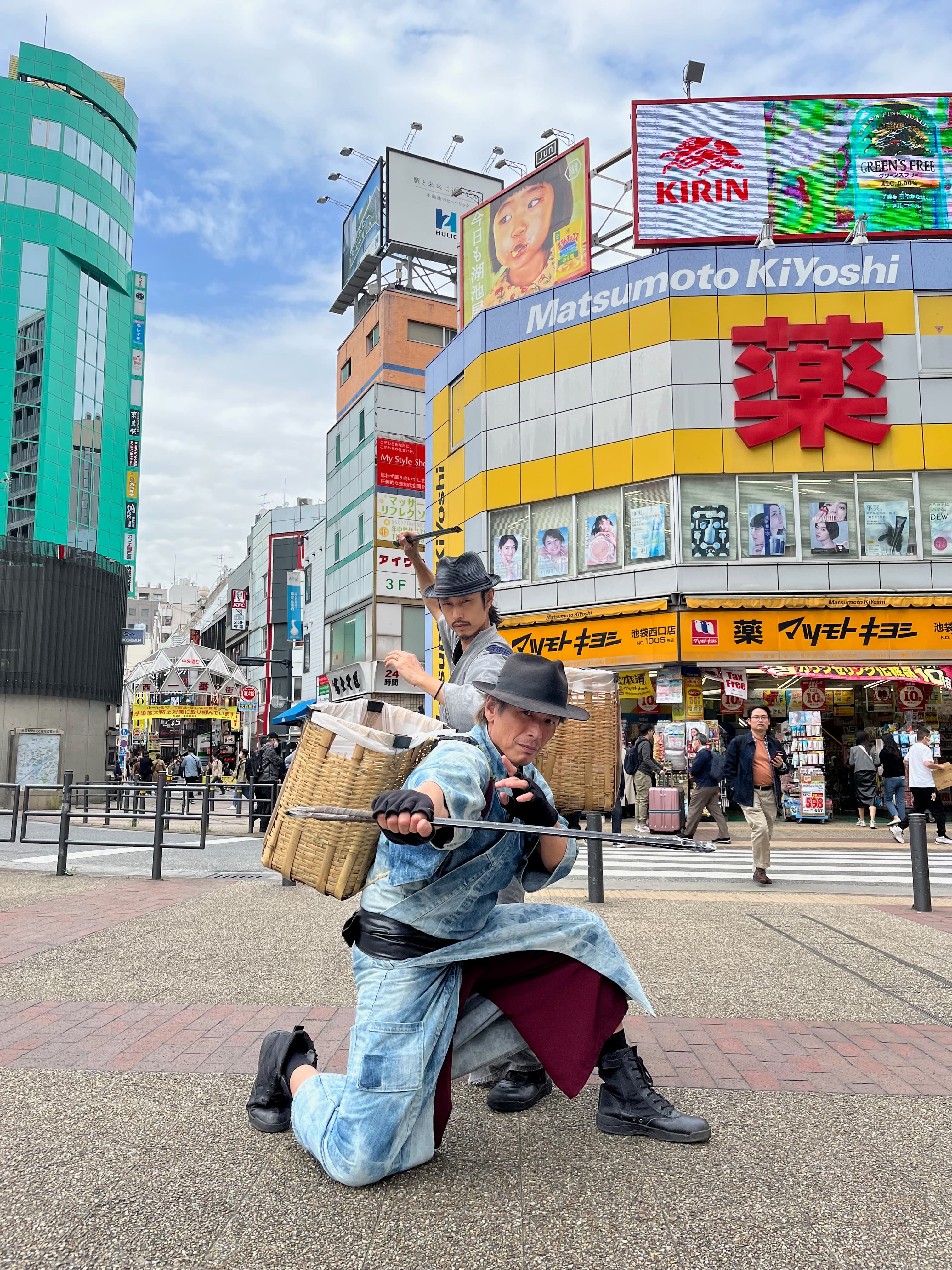 two men act as samurai