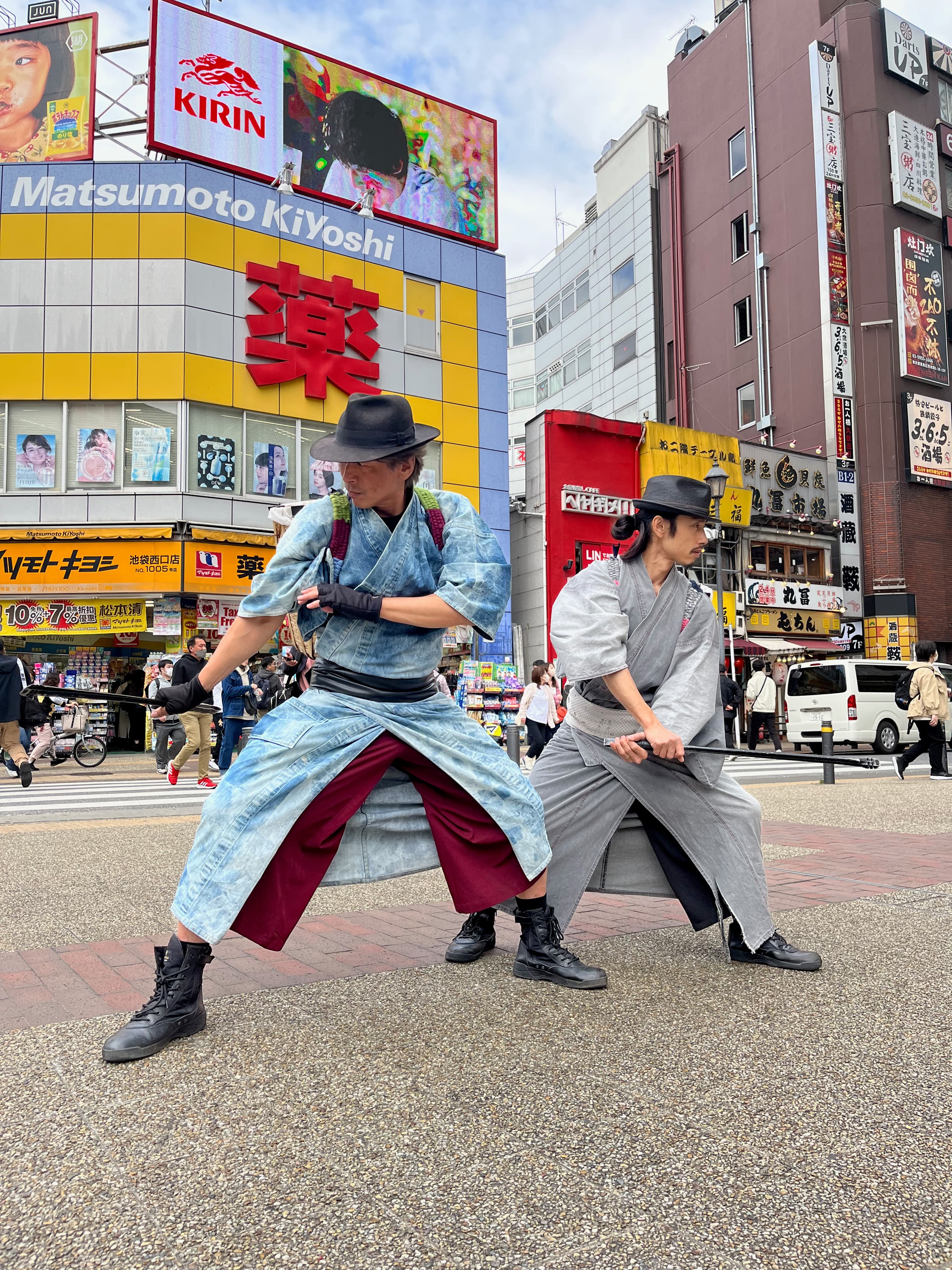 two men act as samurai