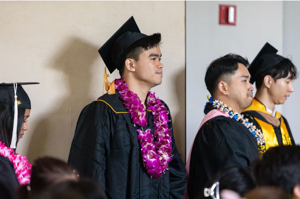 Graduates line up to receive their certificate at the Cambodian Cultural graduation ceremony at CSULB on May 21, 2023.
