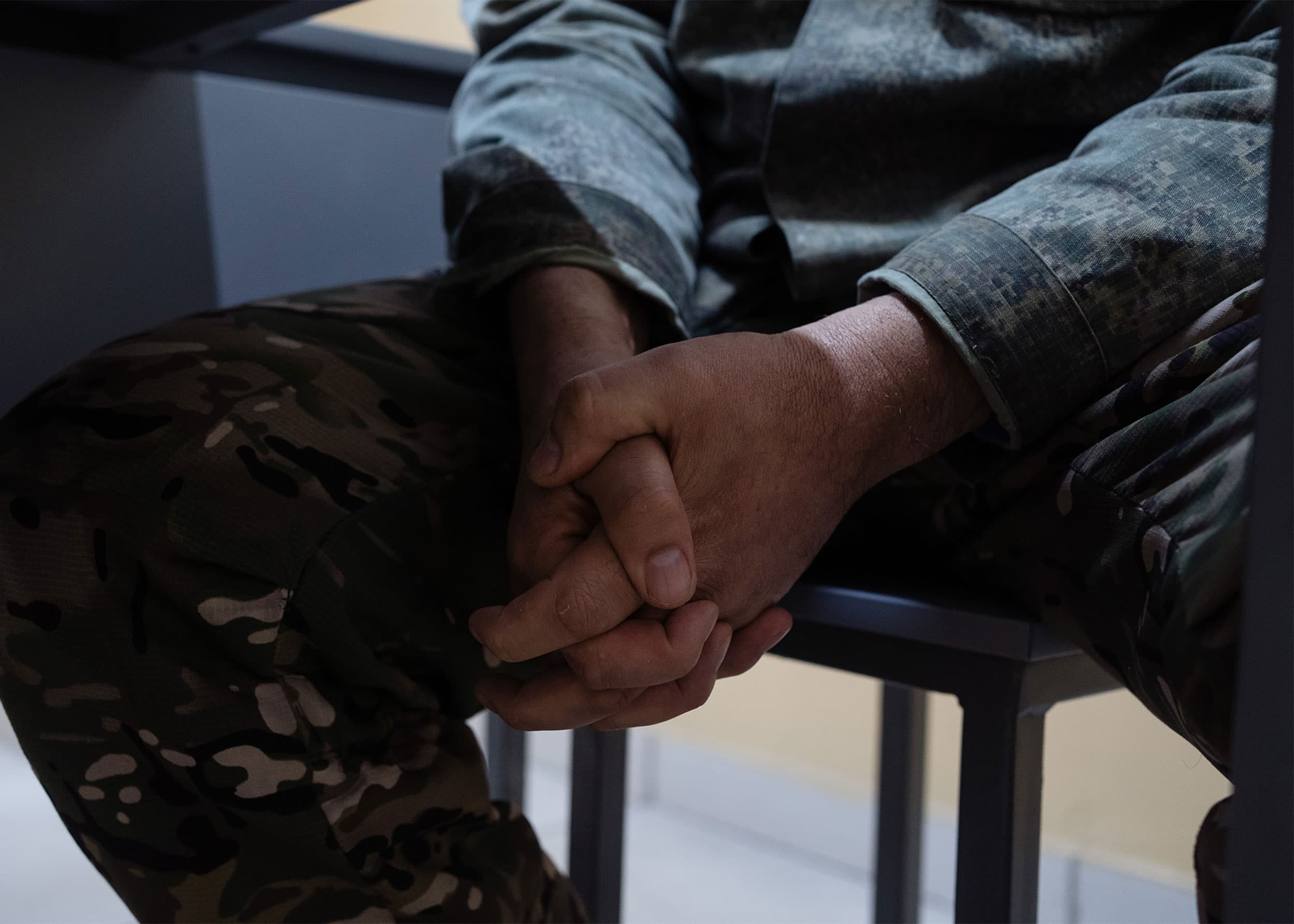 A Russian prisoner of war at a detention center in Kharkiv, Ukraine.
