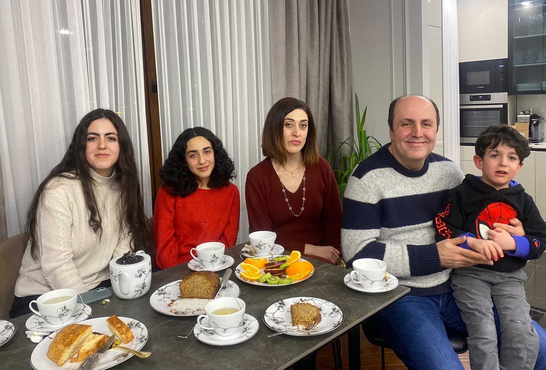a family eating a meal