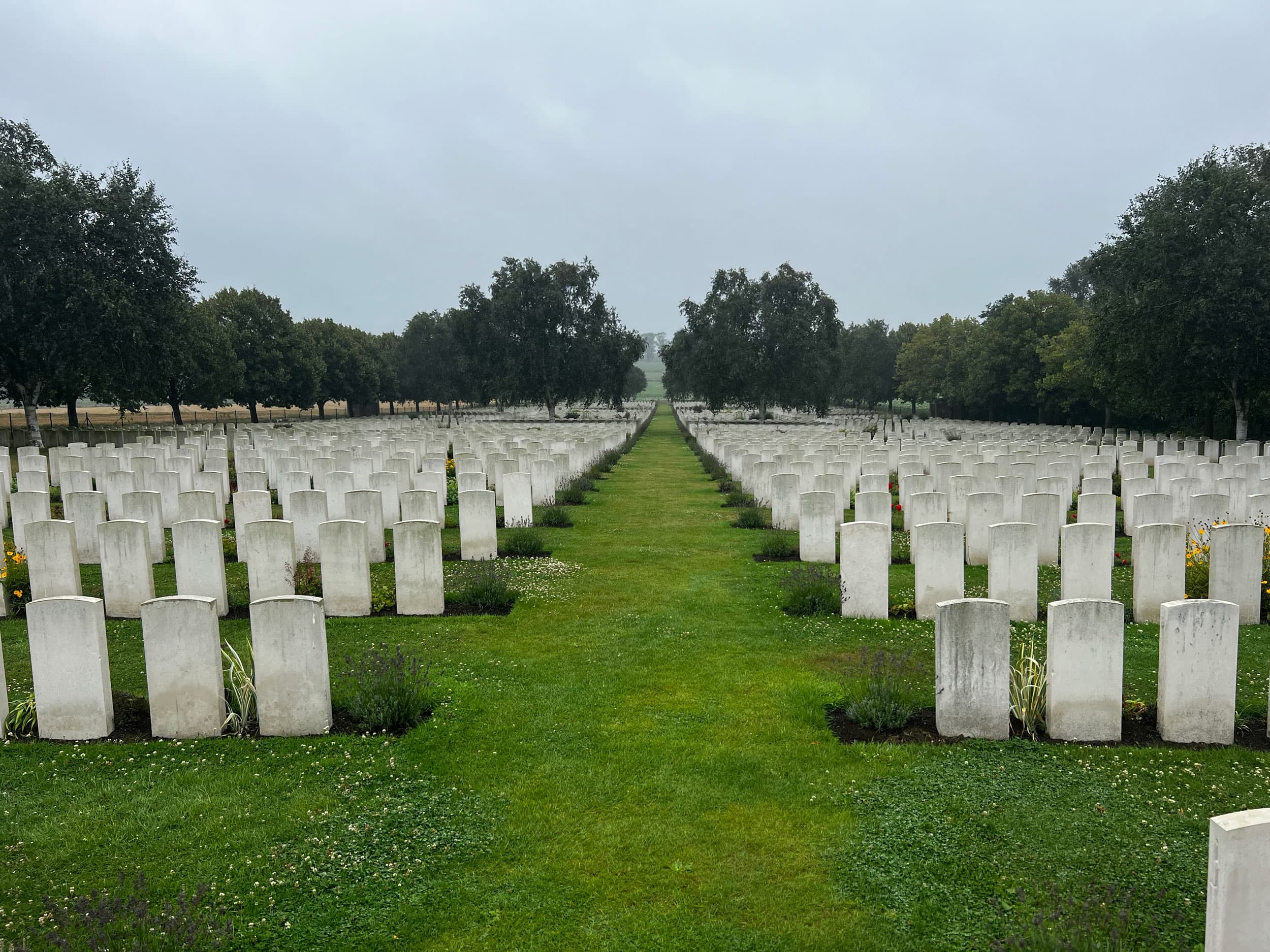 A British cemetery in Hooge, Belgium just east of Ieper. Casualties along the Ieper front line known as the Salient were in the hundreds of thousands. The Third Battle of Ypres in 1917 alone saw 900,000 dead and wounded. 