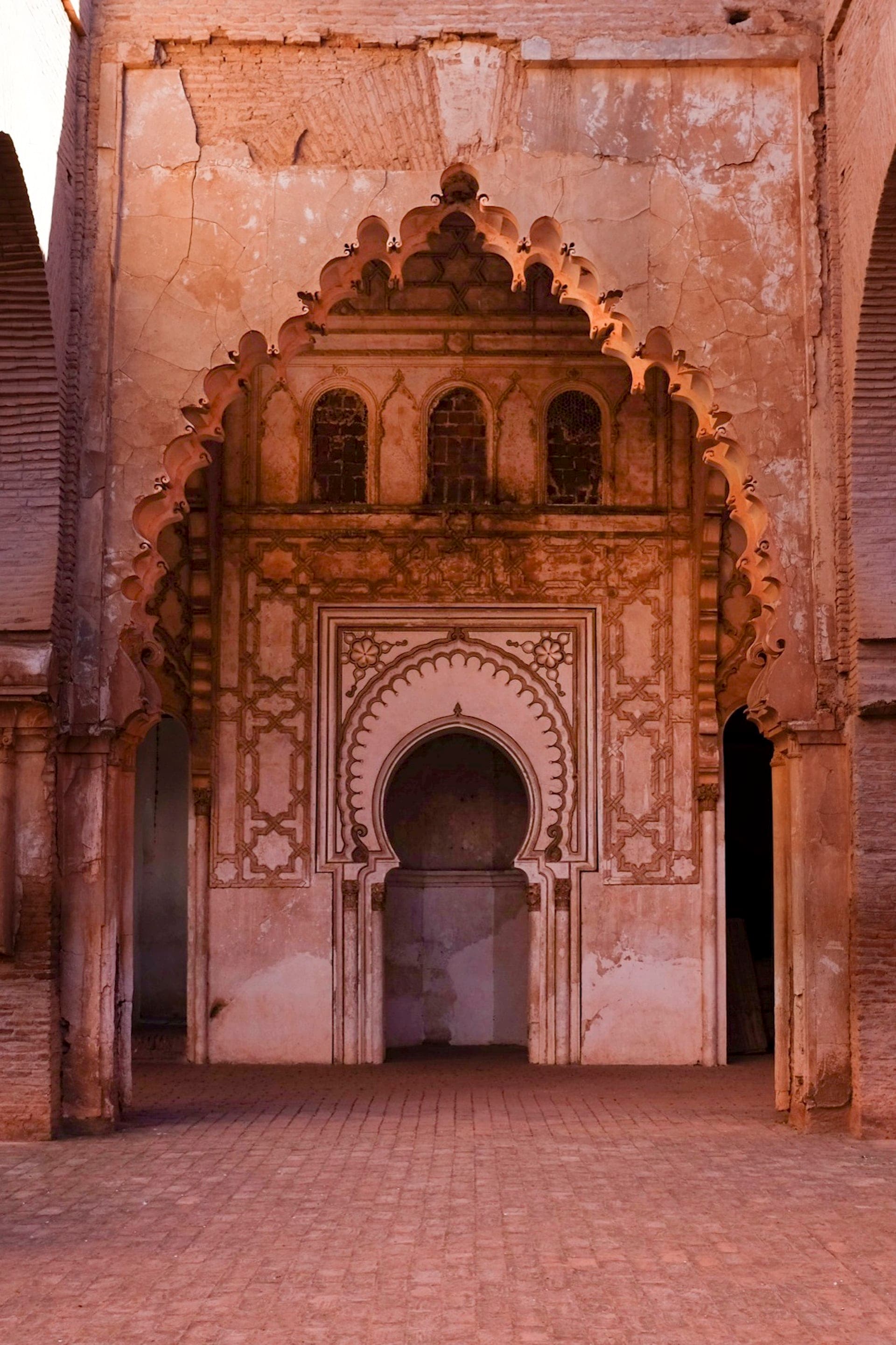 The mihrab of the Tinmel Mosque, prior to its collapse in the earthquake.