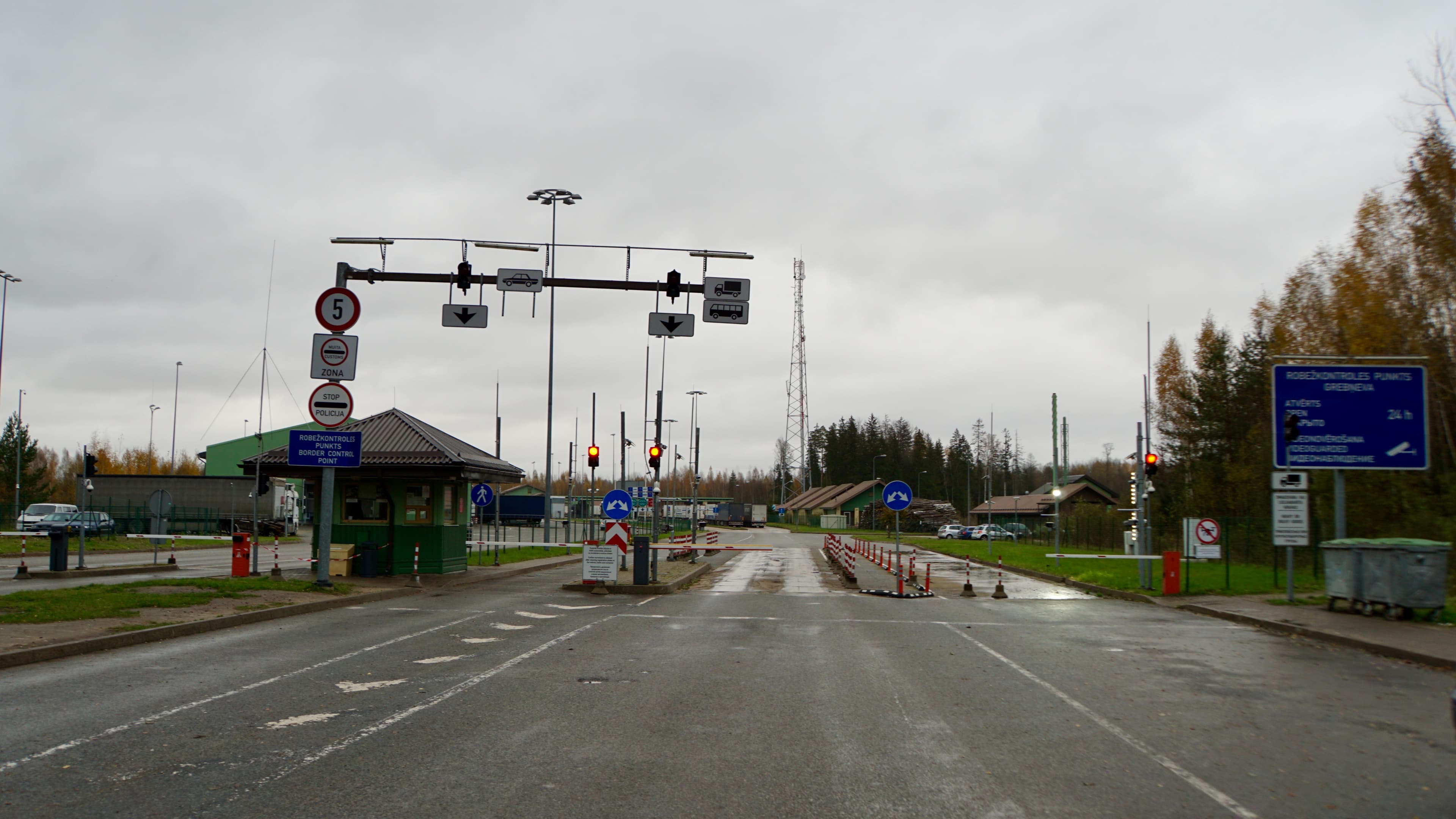 Photo of s street crossing with barriers