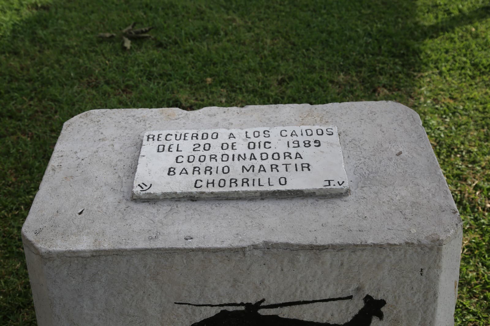 A monument slab that reads 