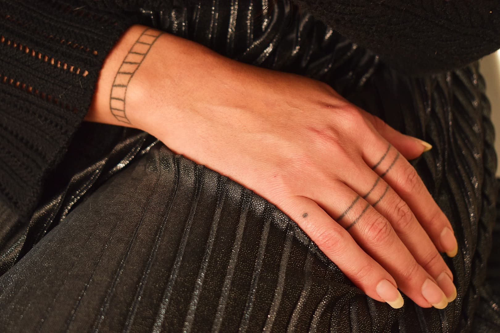 Najannguac Dalgård Christensen’s traditional tattoos carry distinct spiritual meanings, Aalborg, Denmark, Dec. 6, 2022.