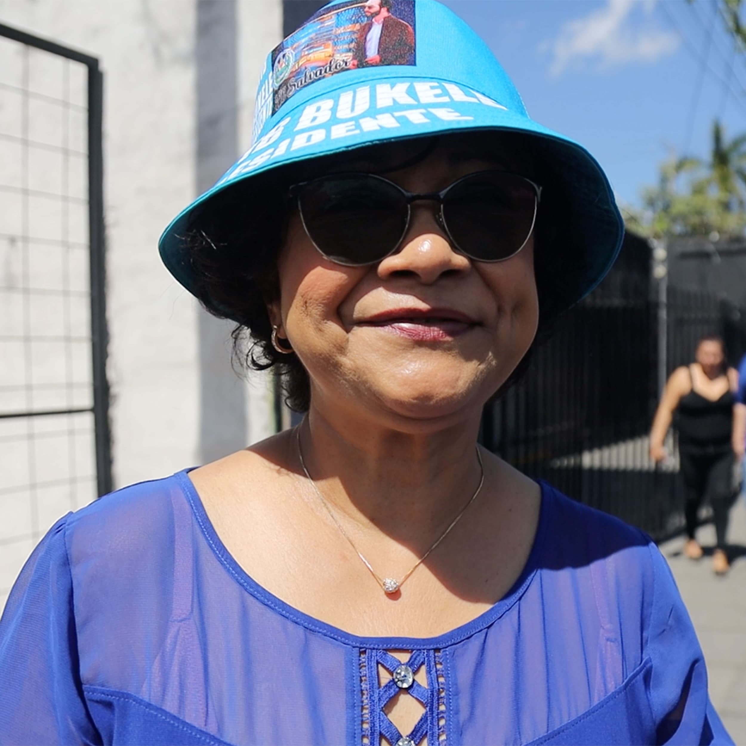 Vilma Perez is a supporter of President Nayib Bukele and is grateful to him for cracking down on gang violence.