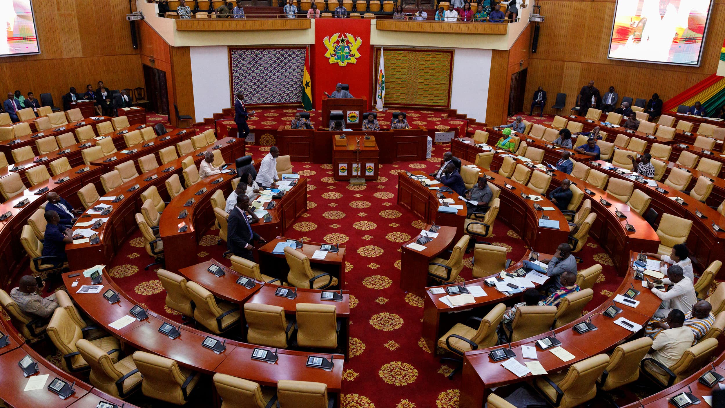 Speaker of Ghana Parliament Alban Sumana Bagbin speaks at the Parliament House in Accra, Wednesday, Feb. 28, 2024.