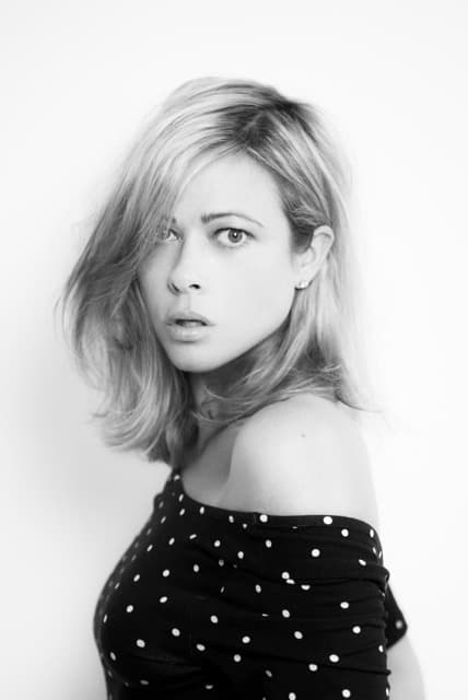 Portrait of a woman in black and white