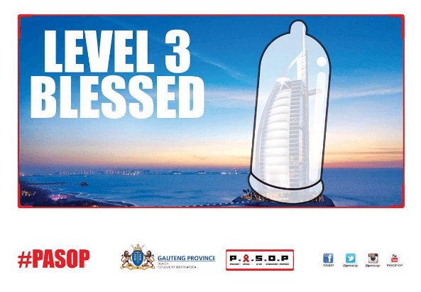 A cartoon of a condom wrapped on top of a Dubai hotel