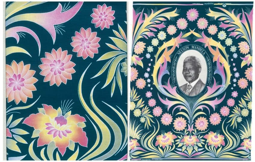A pattern featuring Nelson Mandela