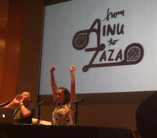 Patrick Cox and Nina Porzucki at the New York Public Library.