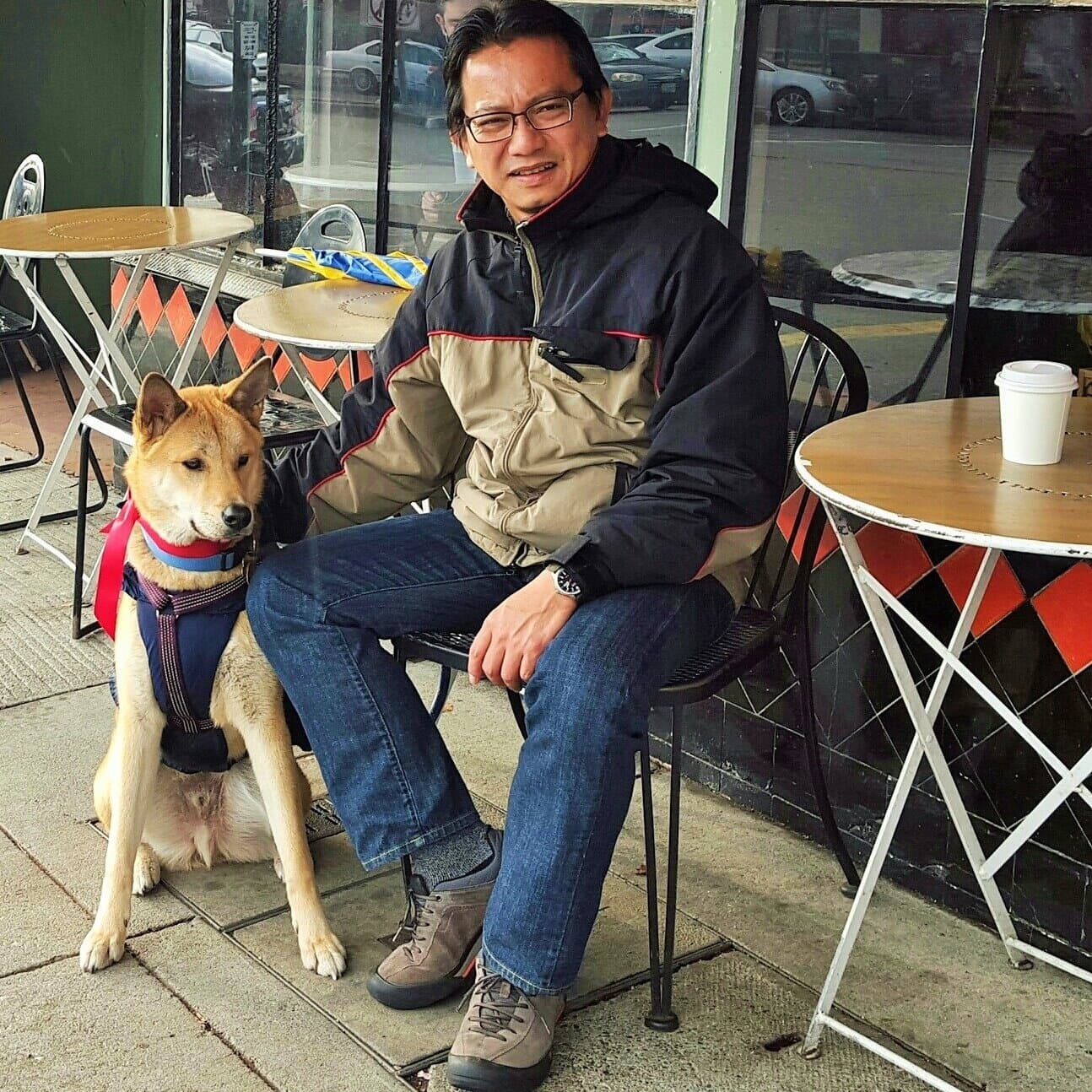Sonny Lê with his dog
