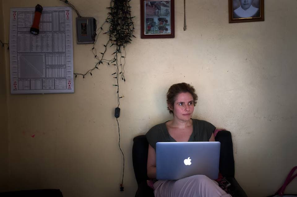 Tatyana Kleyn working on her laptop