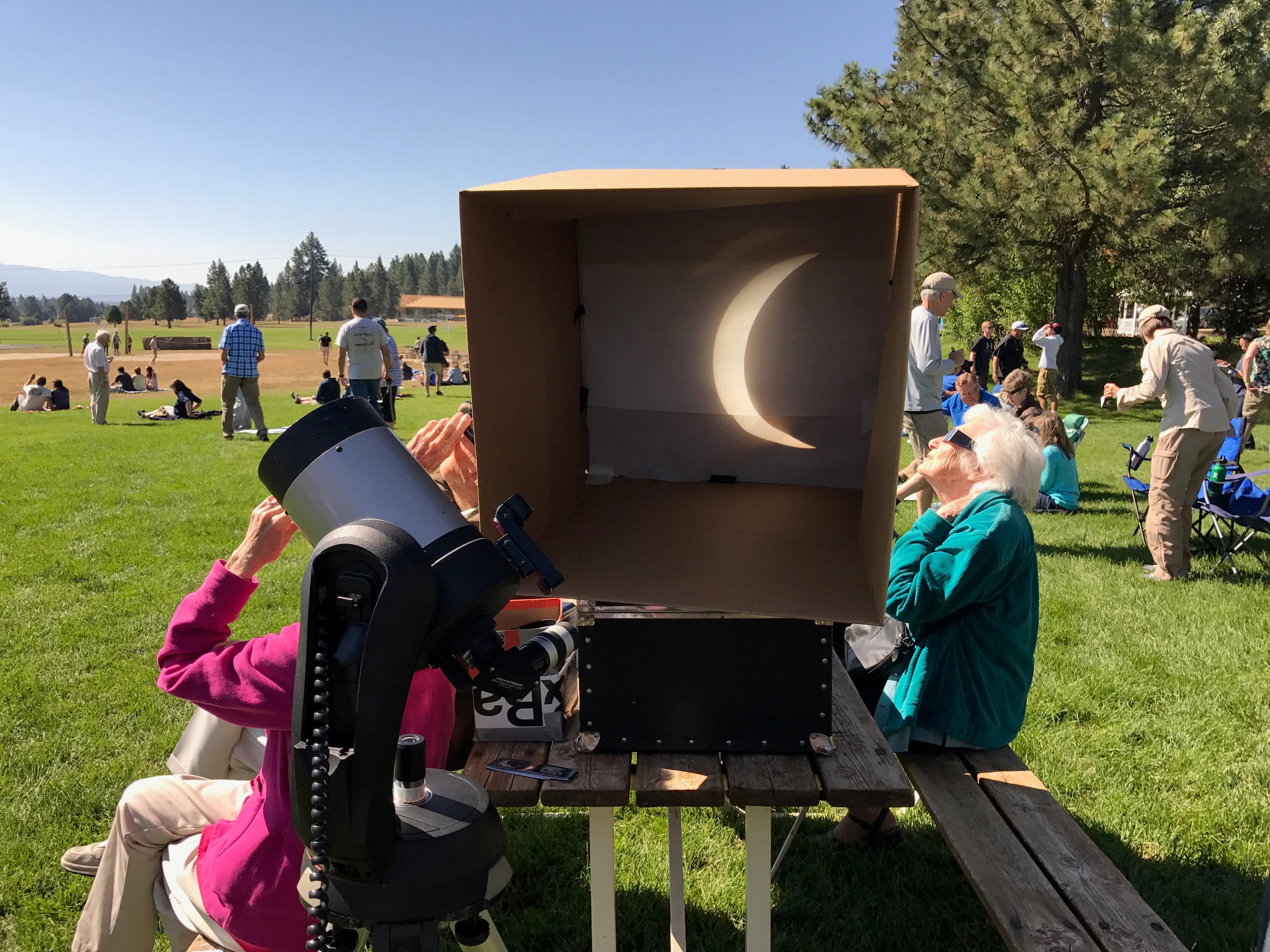 projected image of the eclipse