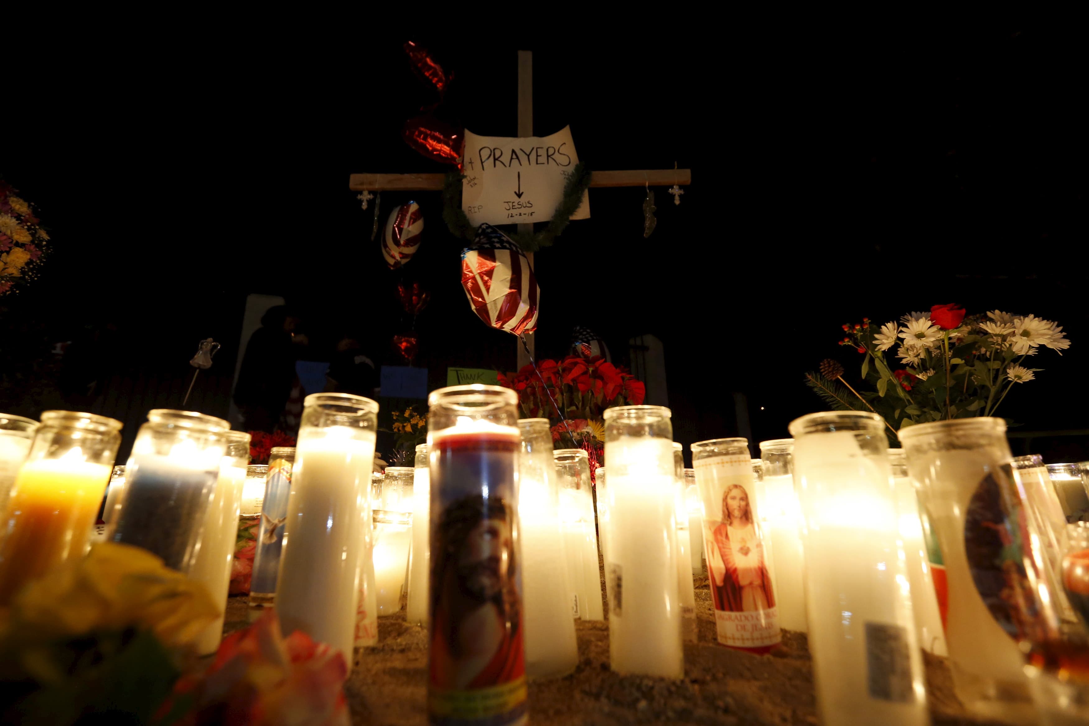 A pop-up memorial in San Bernardino