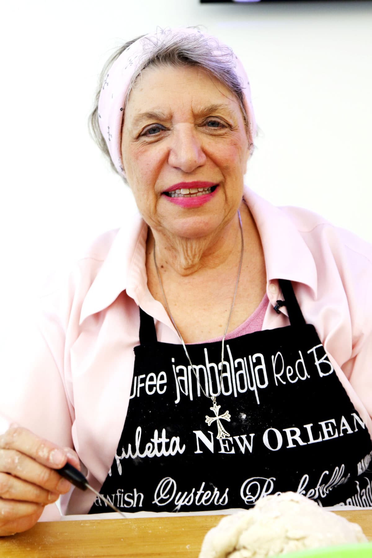 Sandra Scalise Juneau leads a workshop for students and the community at Xavier on how to make traditional Italian fig cakes for the St. Joseph’s altars.