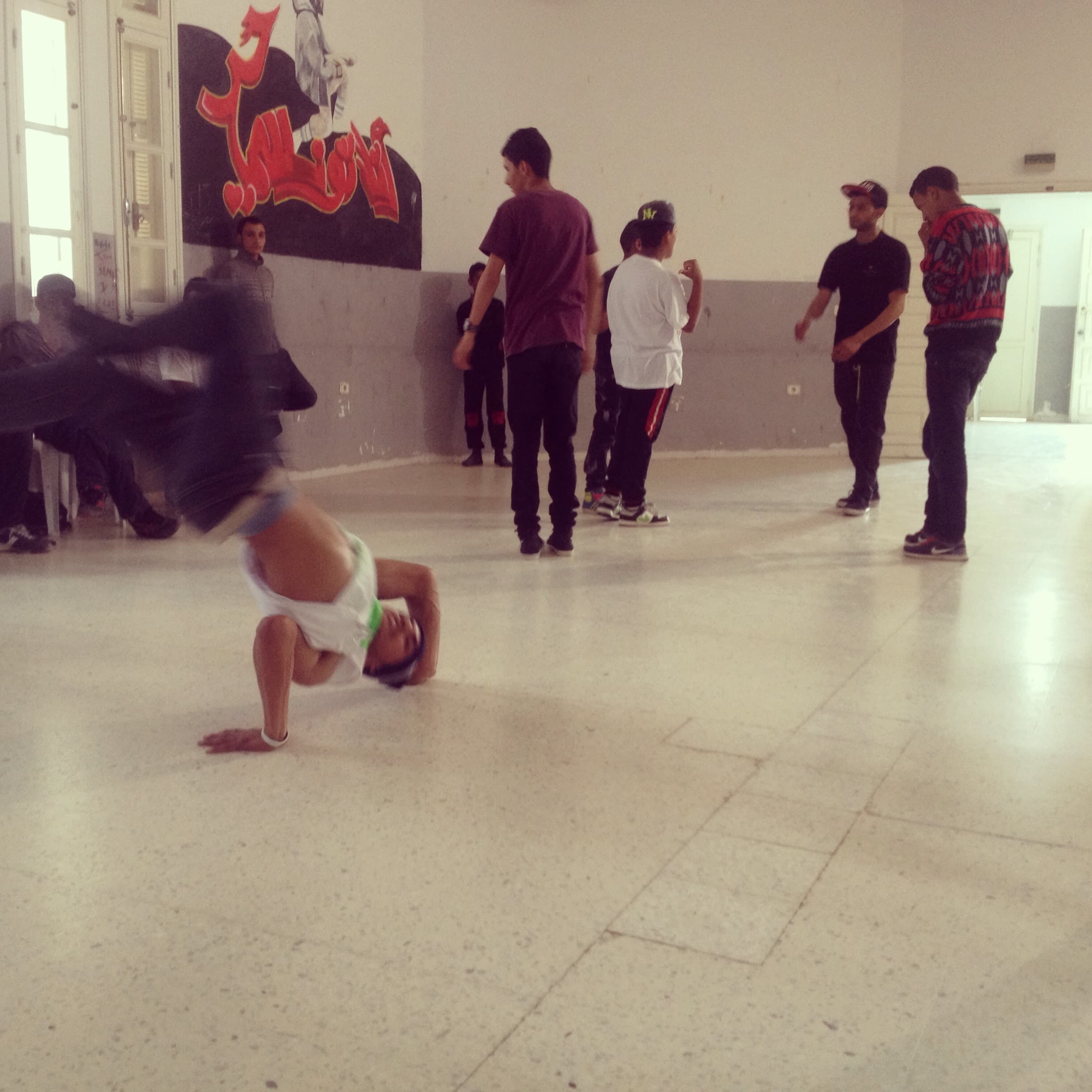 Riadh Bouallagui, Nidhal's 22-year-old brother, studies computer engineering and spends the rest of his time on the dance floor.