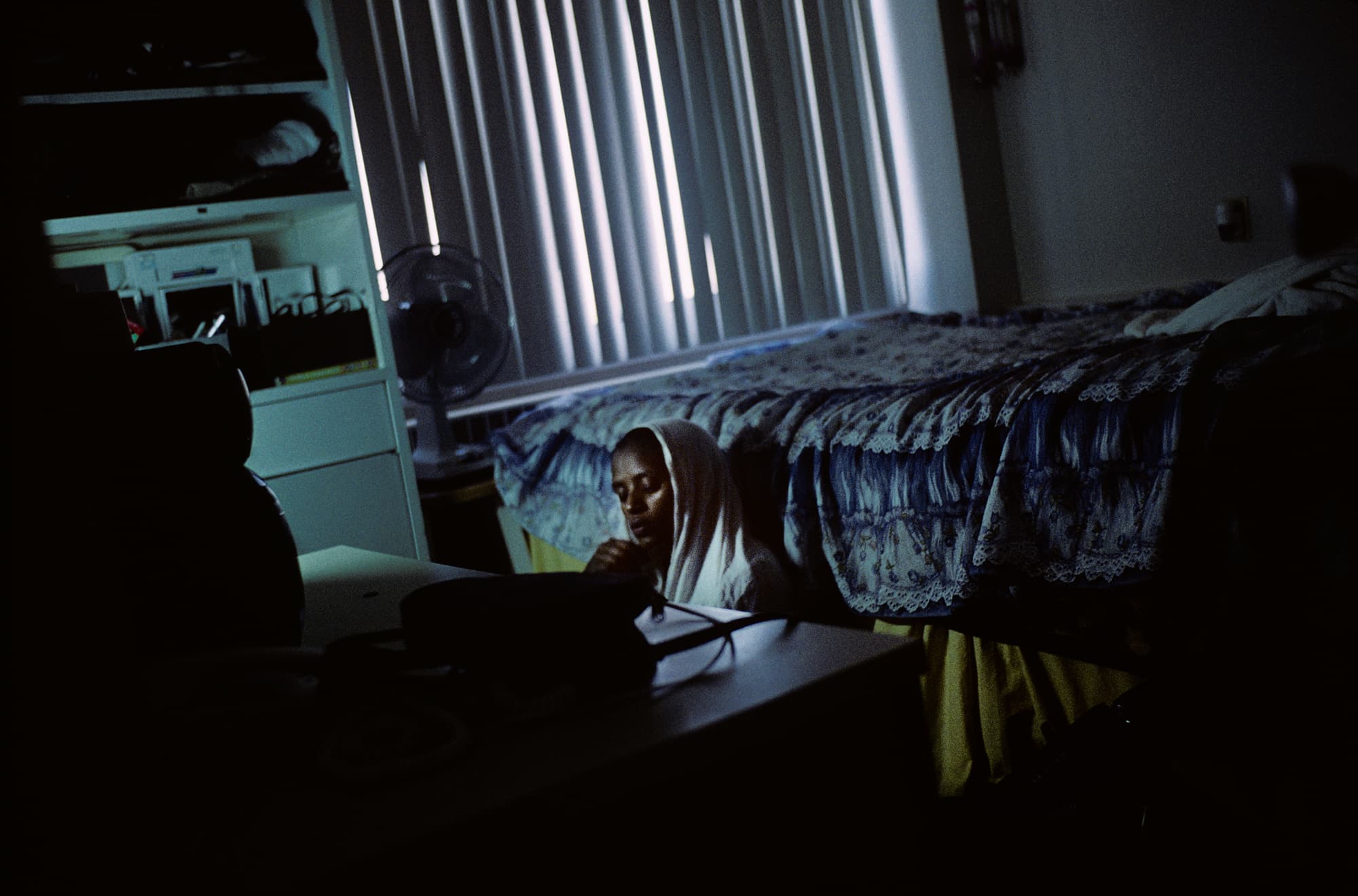 Fatima Barisu, a refugee from Somalia, on the day she arrived to Minneapolis in 2007 to be resettled.