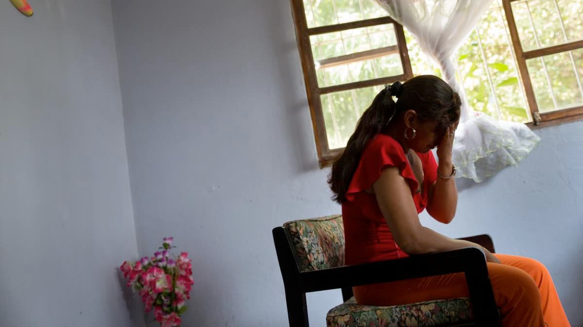 A woman in hiding at a shelter in Managua, Nicaragua