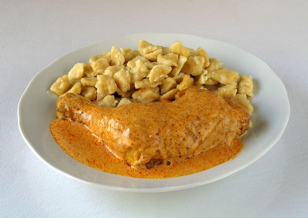 Chicken paprikash with nokedli