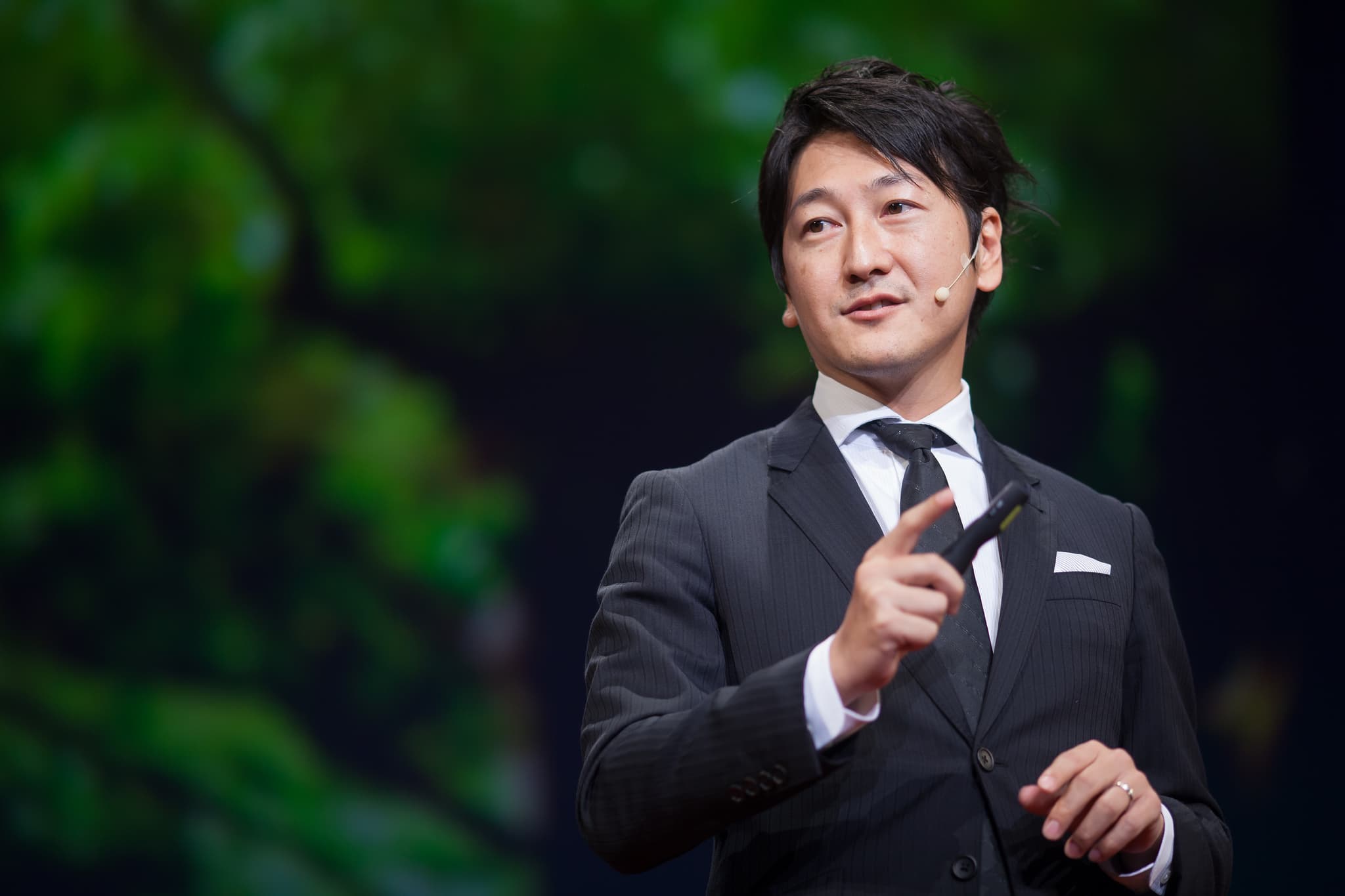 Former NHK anchor Jun Hori speaks at a TEDx event in Kyoto, Japan, about opening Japanese journalism to non-traditional sources.