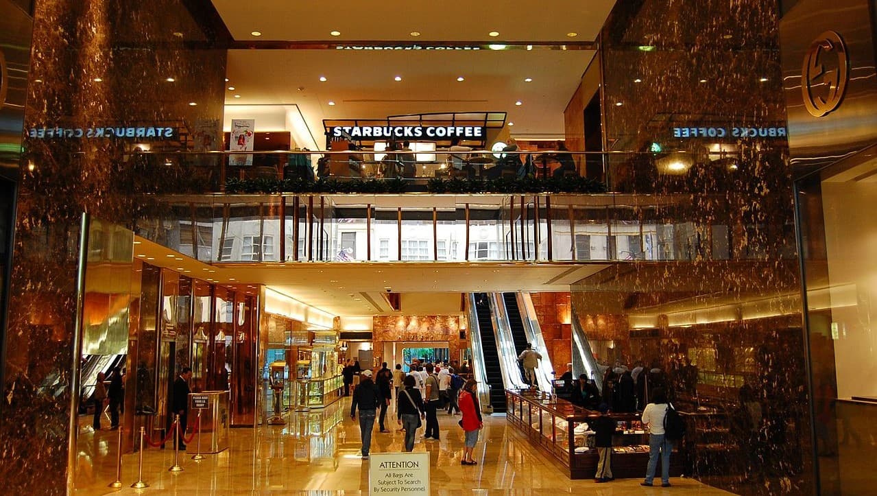 The entrance to Trump Tower on Fifth Avenue in New York City, shown here, is where Donald Trump announced his campaign for the presidency.