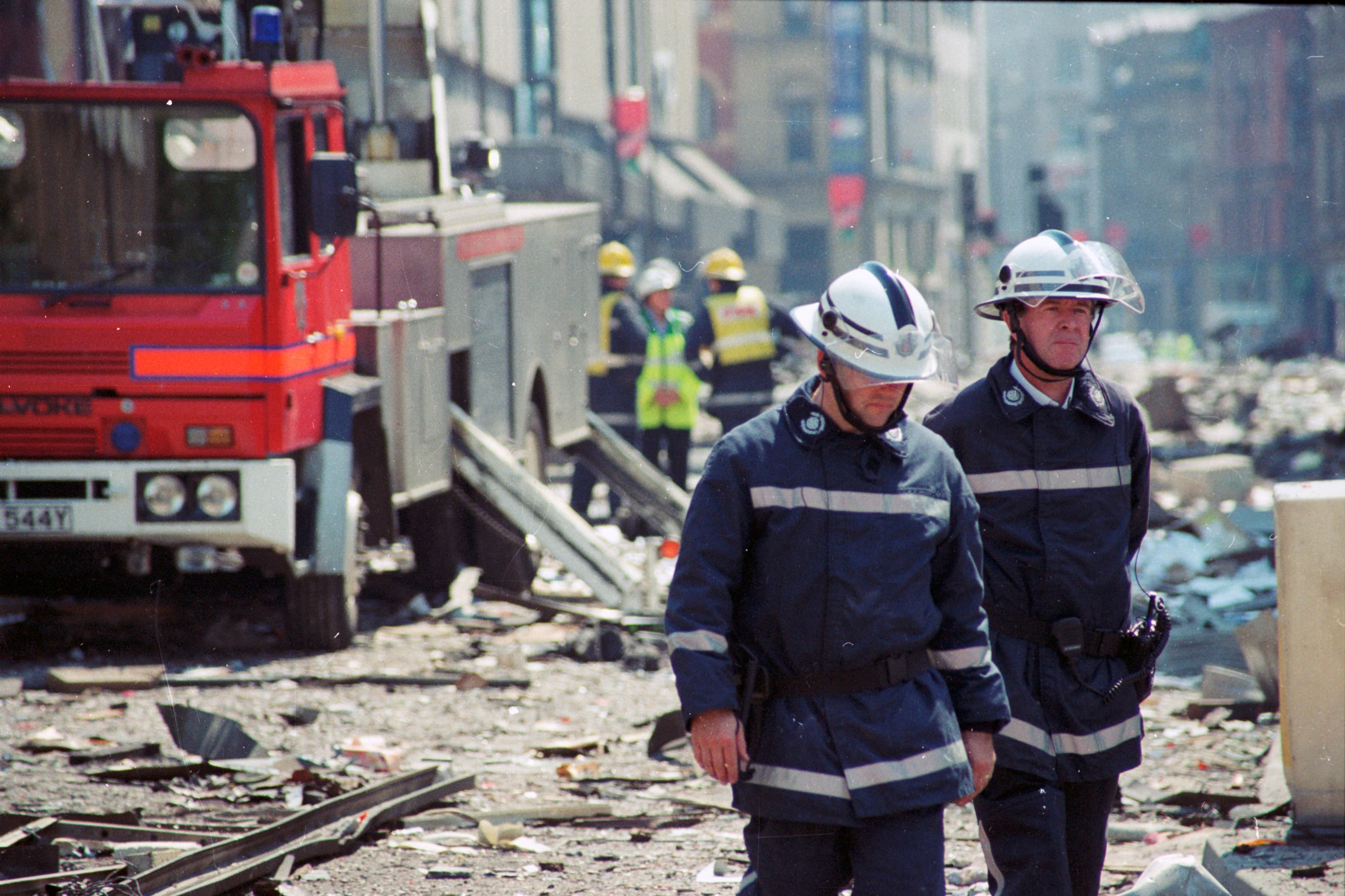 Manchester in the aftermath of the 1996 bomb blast.