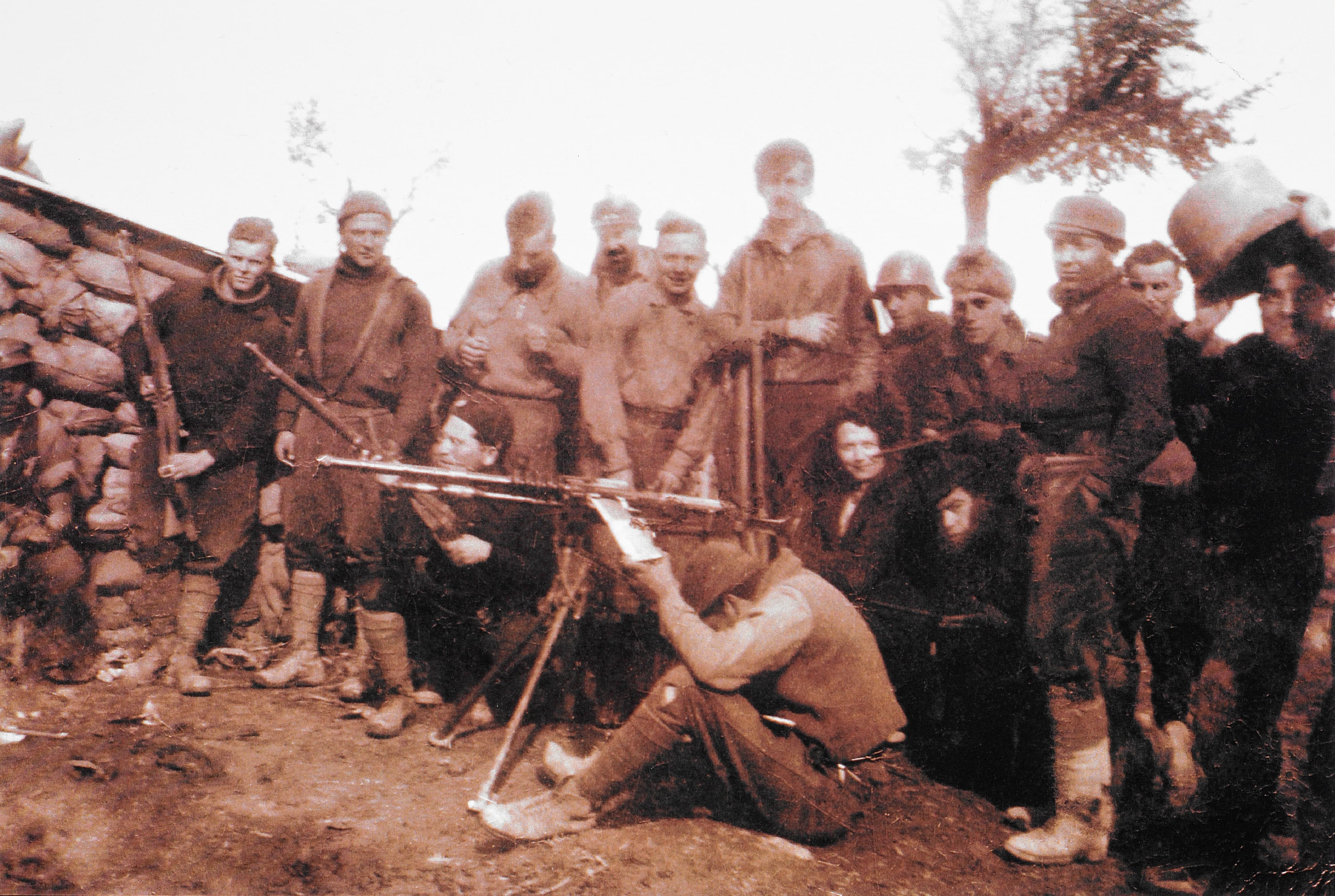 George Orwell (tall, center) and his wife Eileen