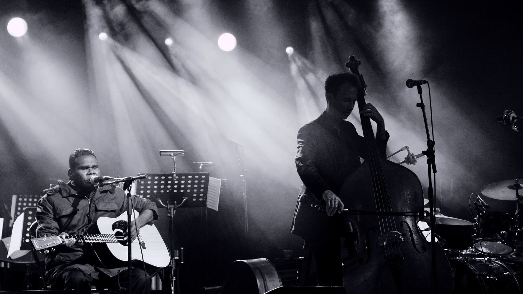 Gurrumul performs at a concert in honor of ANZAC Day in Zonnebeke, Belgium.