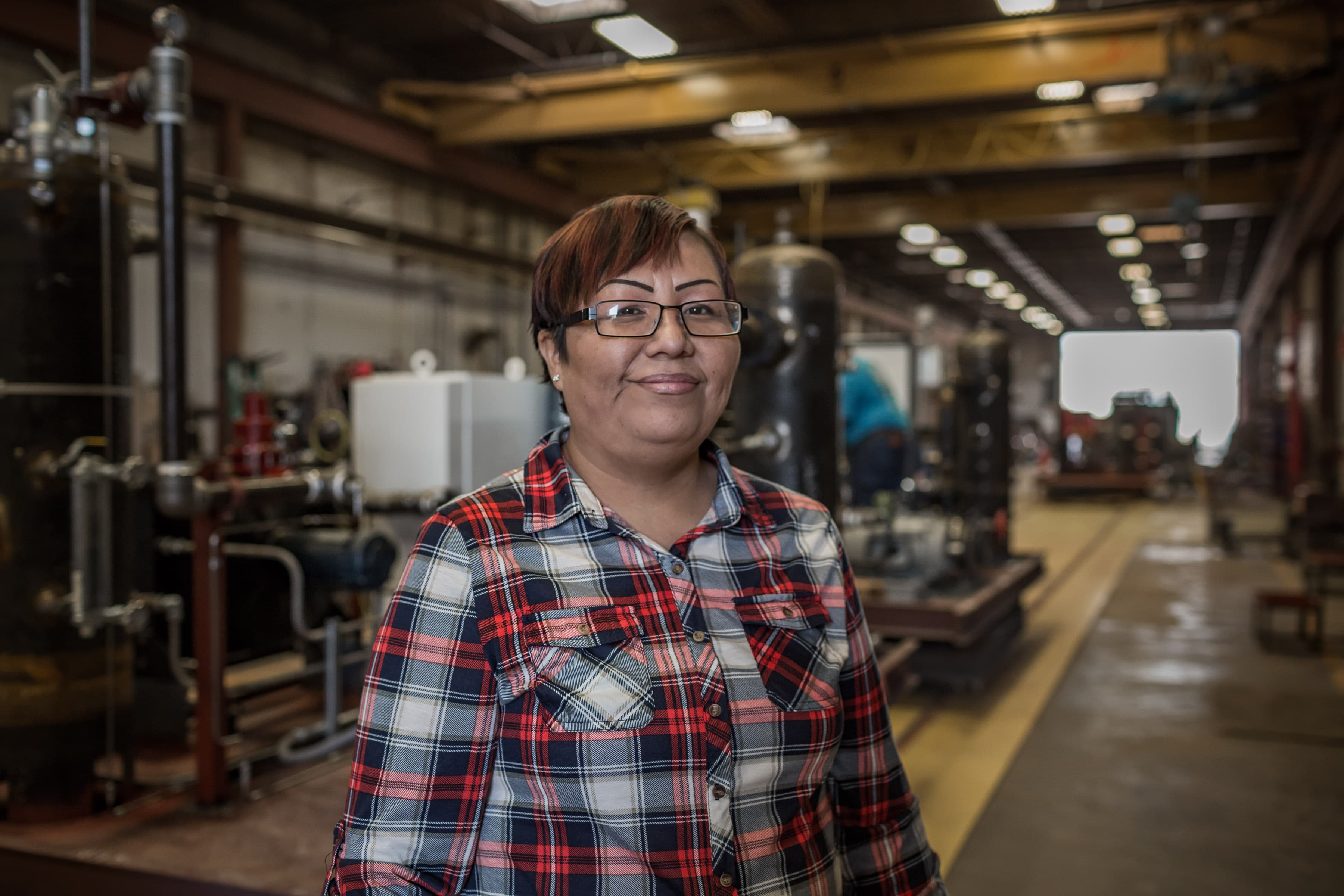 A woman in a factory
