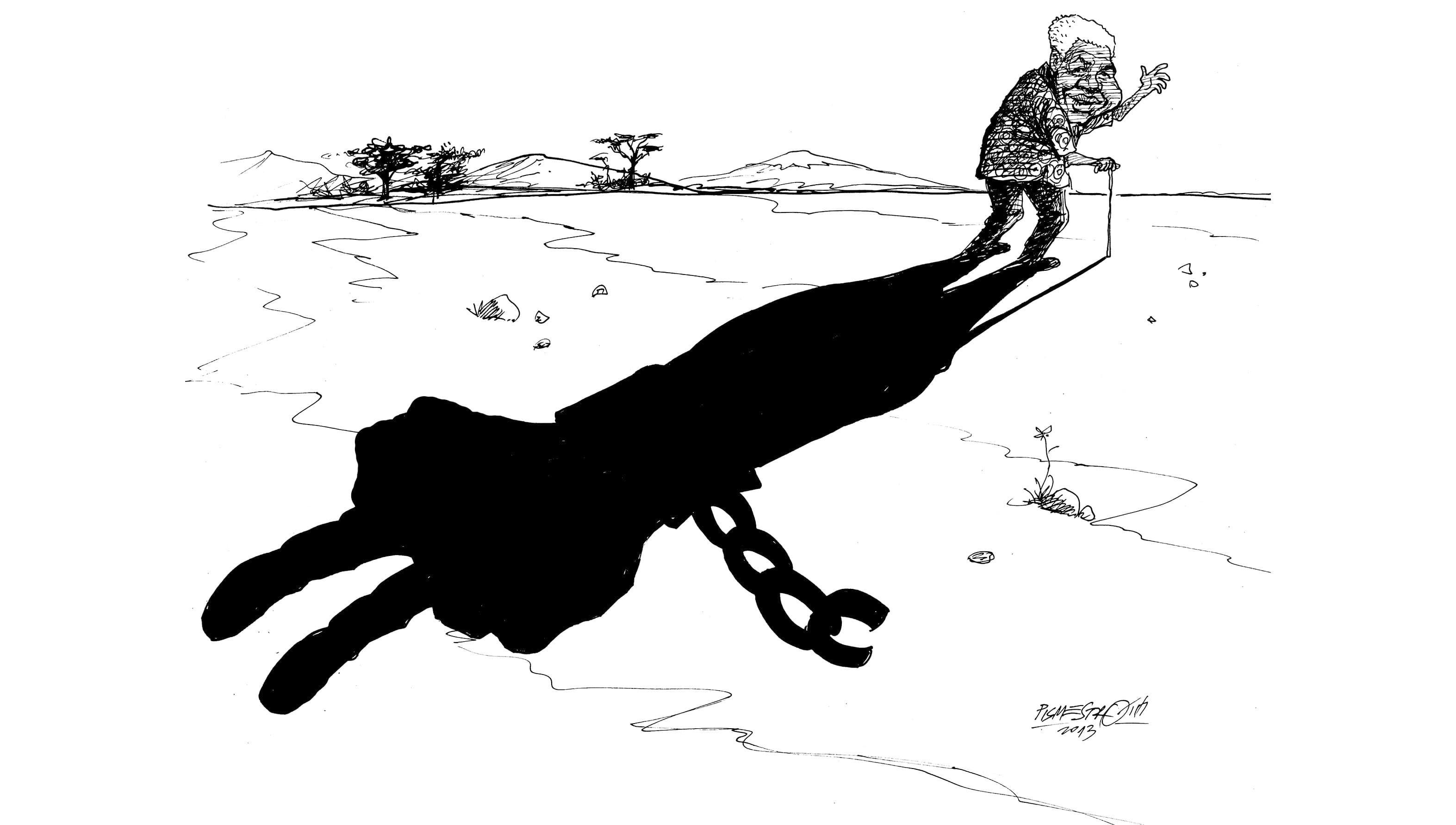 Mandela's shadow cartoon