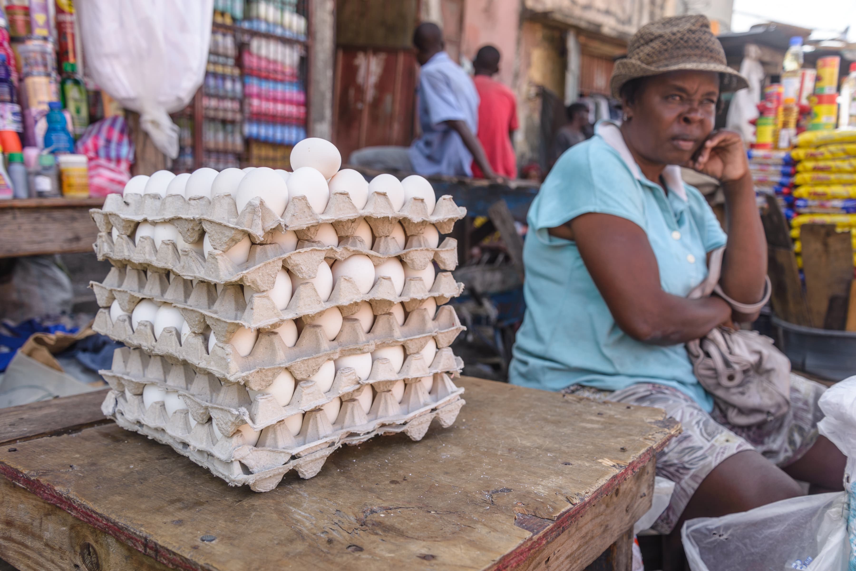 woman selling eggs