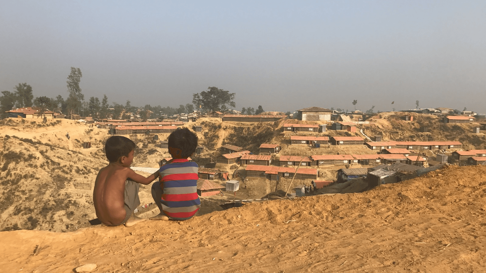 Children at a Rohingya refugee camp in Bangladesh.