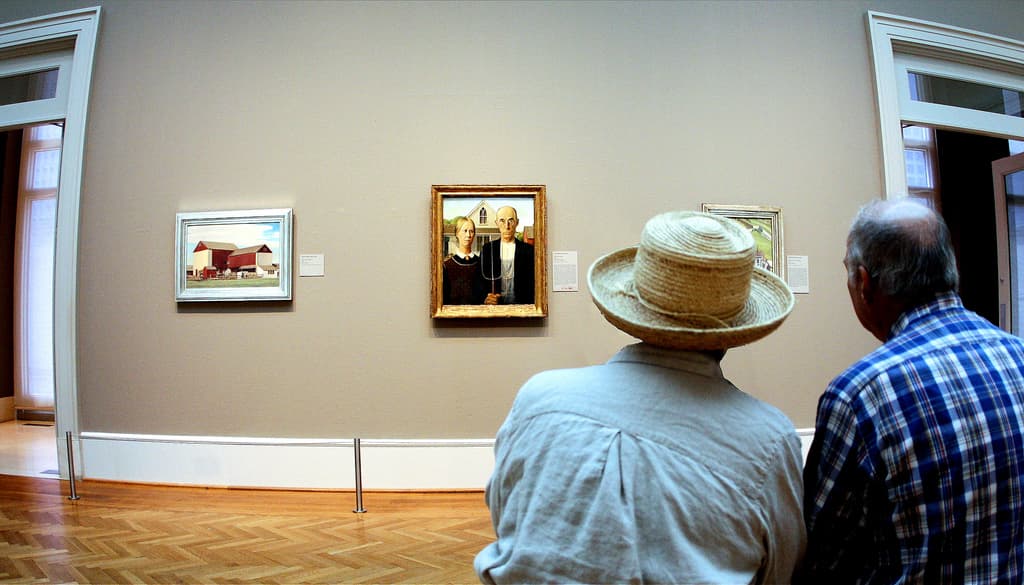 "American Gothic" on display at the Art Institute of Chicago.