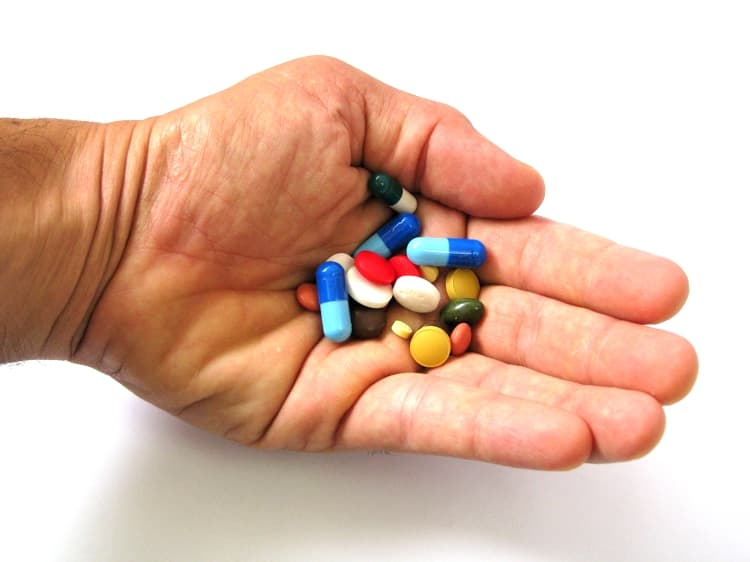 Pills in a hand