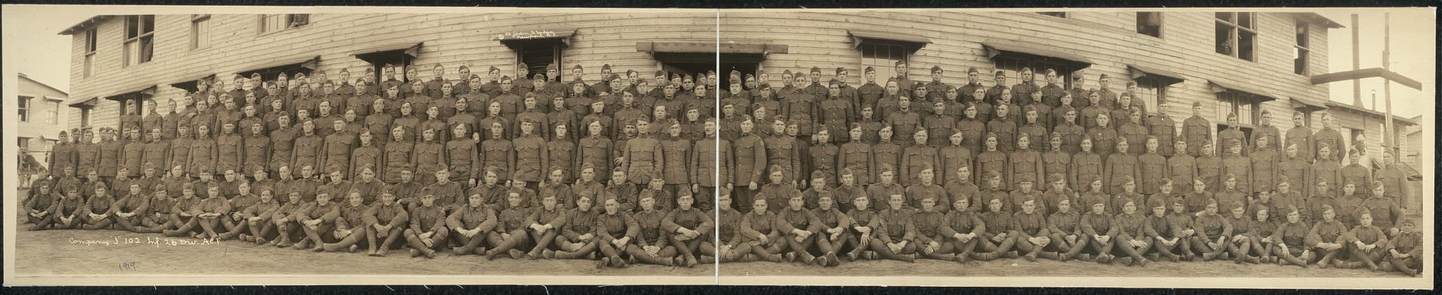 Members of the US Army Company "I", 102nd Infantry Regiment circa 1919.