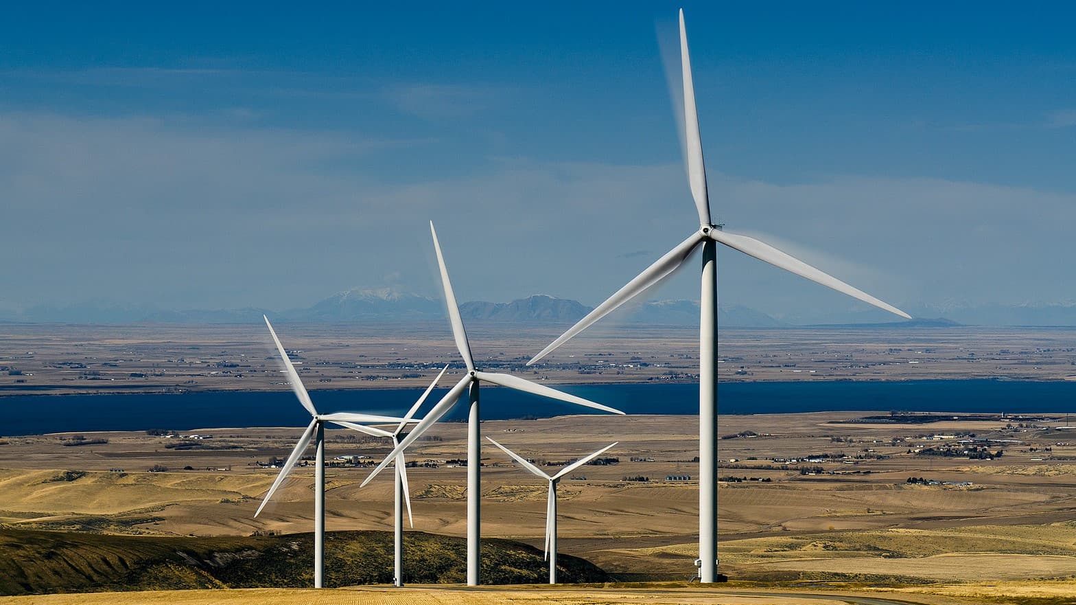 A wind farm in Power County, Idaho.