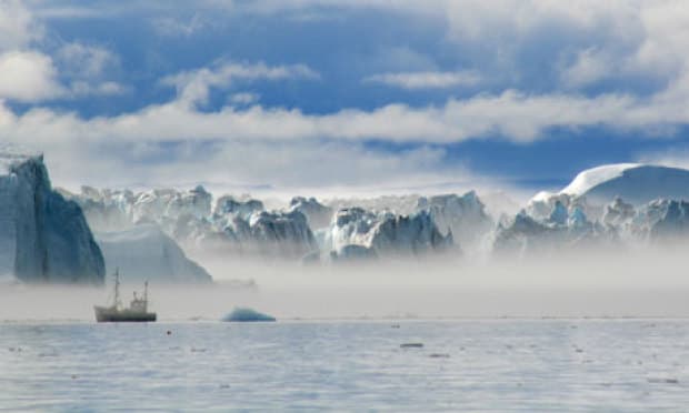 Arctic ice with ship