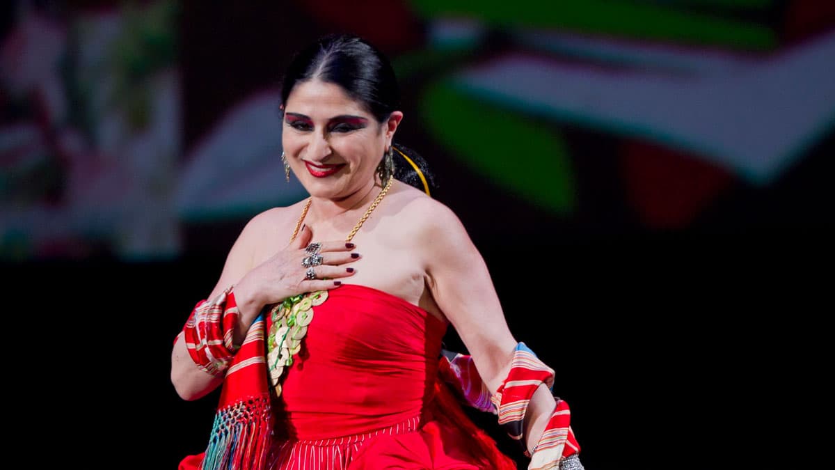 Mexican singer Astrid Hadad performing 2012.