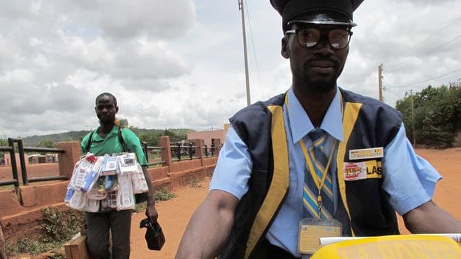Aboubacar Doumbia, a mailman in Bamako, Mali.